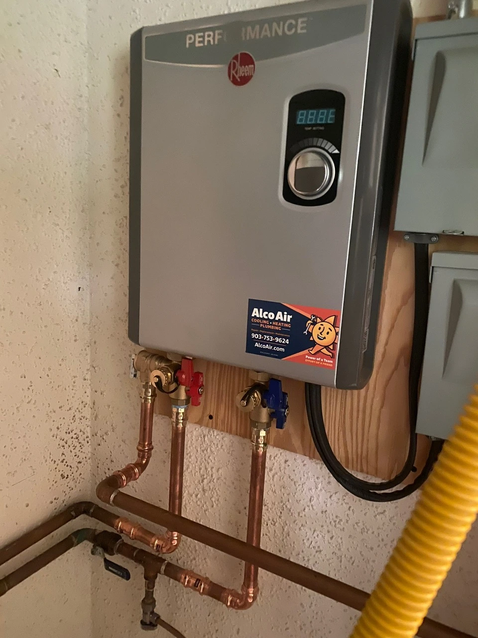 Alco Air installed tankless water heater